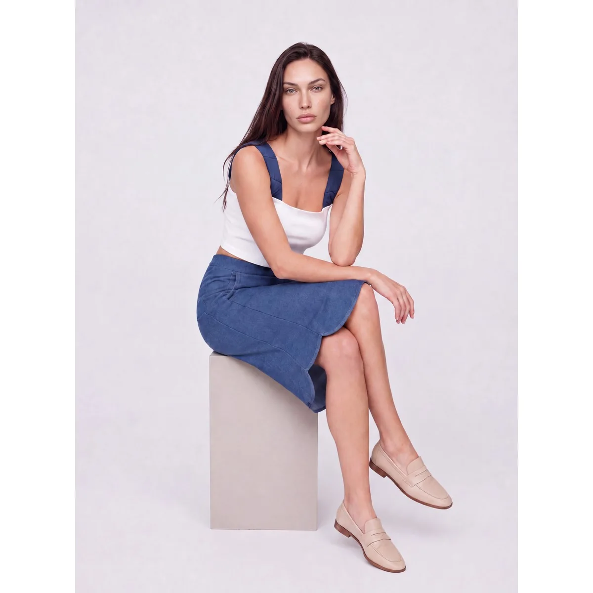 джинсовая юбка миди